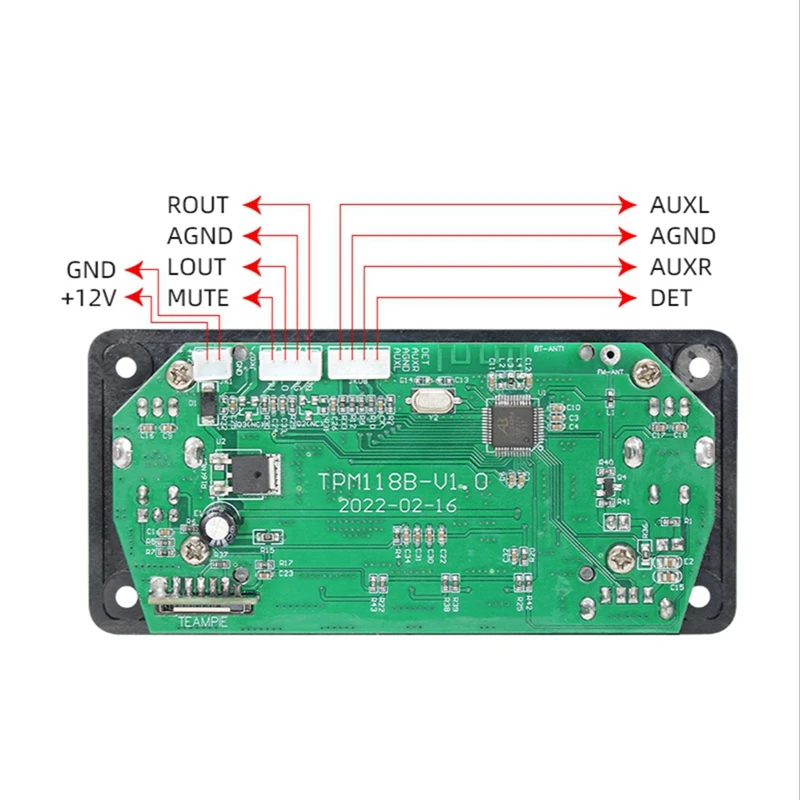 TPM118B Digital Audio Player MP3 Decoder Board High Quality Portable MP3 Player Module With Bluetooth And FM Radio