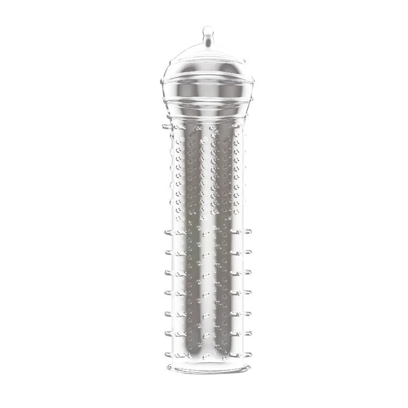 Penis Sleeve Reusable Condom Enlargement Penis Sleeve Male Time Delay Spike Clit Massager Dotted Condoms Extension Adult Goods
