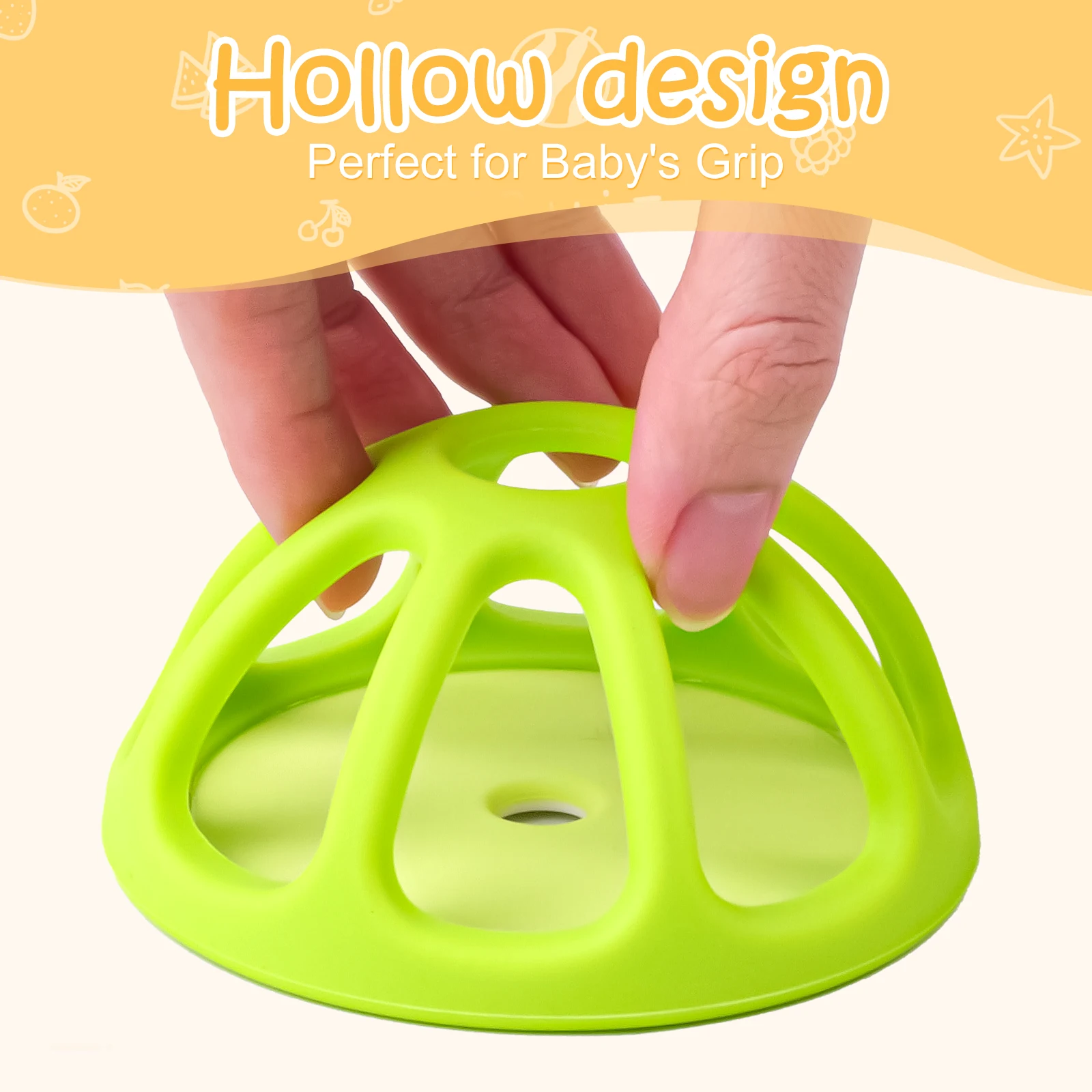 TYRY.HU 1Pc Baby Silicone Teether Toys Fruit Shape Teether Gum Pain Relief Teething Toy Kids Sensory Educational