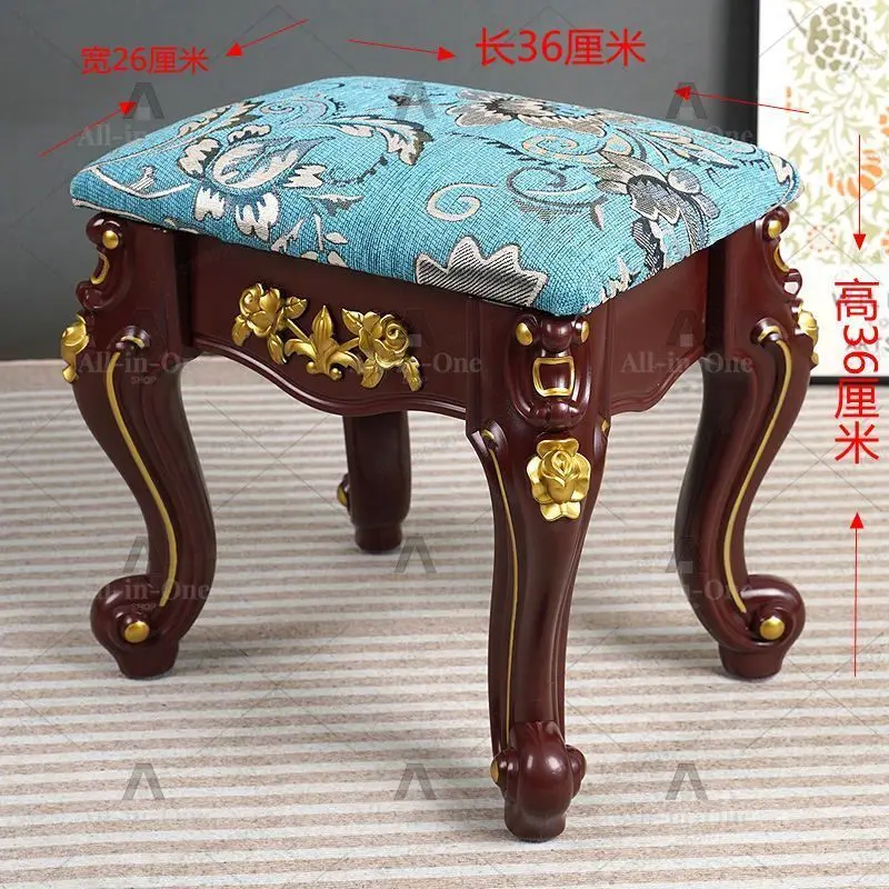 European Small Stool Living Room Low Bench Makeup Creative Fabric High-end Home Bedroom Piano S