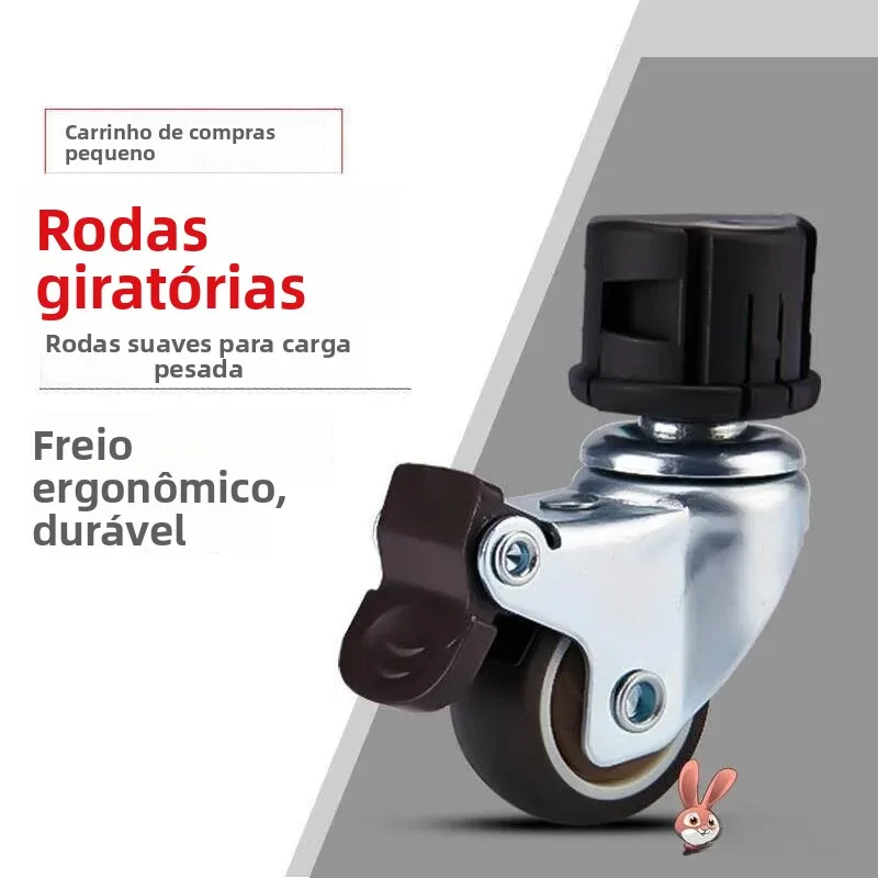 portable-shopping-cart-wheels-tpr-wear-resistant-wheels-metal-stand-non-slip-slope-universal-brake-wheels-for-vegetable-buying