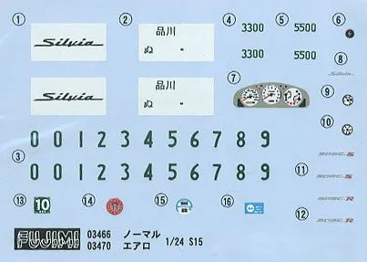 Modelo de carro montado estático Fujimi-03984 escala 1/24 para Nissan Veilside Silvia S15 EC-I Kit de modelo de carro esportivo