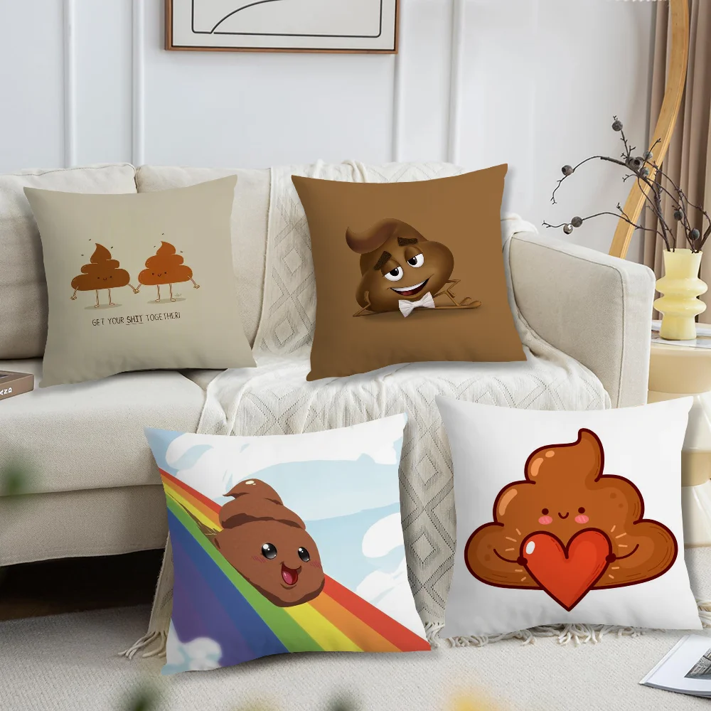 Funny Poop cushion cover Accessories Square Cushion Room Bedroom Headboard Sofa Living Backrest Car Nap Time