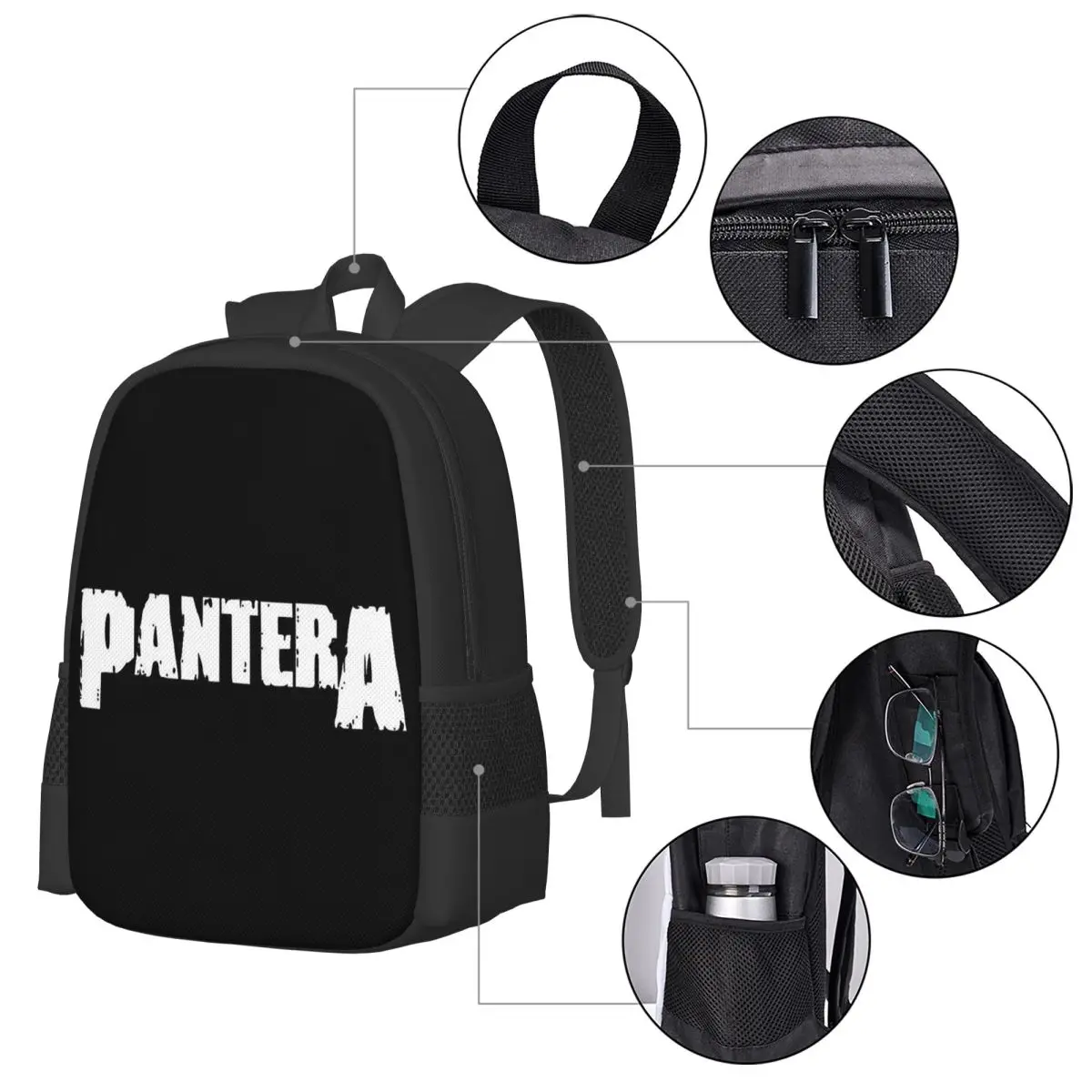 Pantera Heavy Metal Band Music Student Backpack School Bag Hiking Travel Daypack for Men Women Fashion Bookbag Shoulder Bags view 4