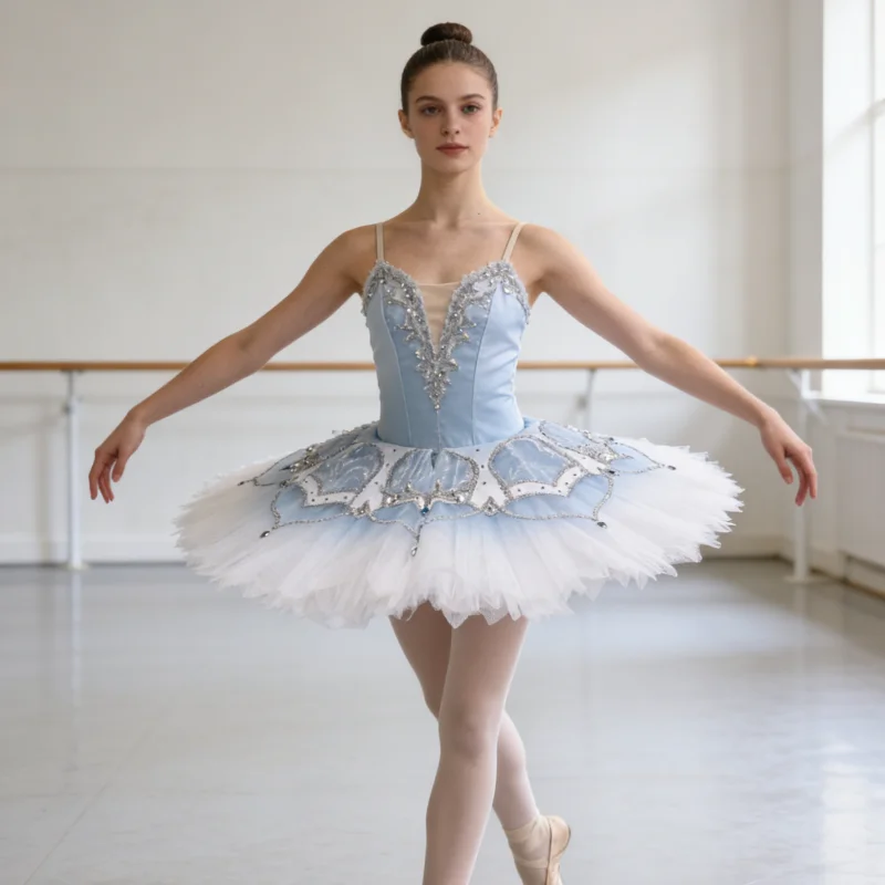 BT26011064 Tutu de ballet bleu de haute qualité sur mesure à 7 couches pour enfants, filles, femmes et adultes – Tenue de performance