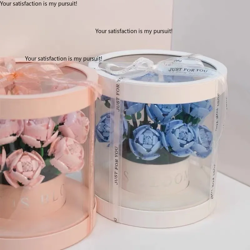 DIY Rose Building Block Gift Box, Handmade Gift for Confession, Birthday, 520 and Qixi Festival