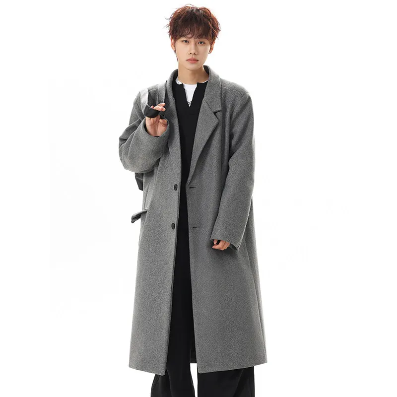 2026 Winter New Style Men's Korean-style Fashion Casual Wool Coat Trendy Thick Jacket
