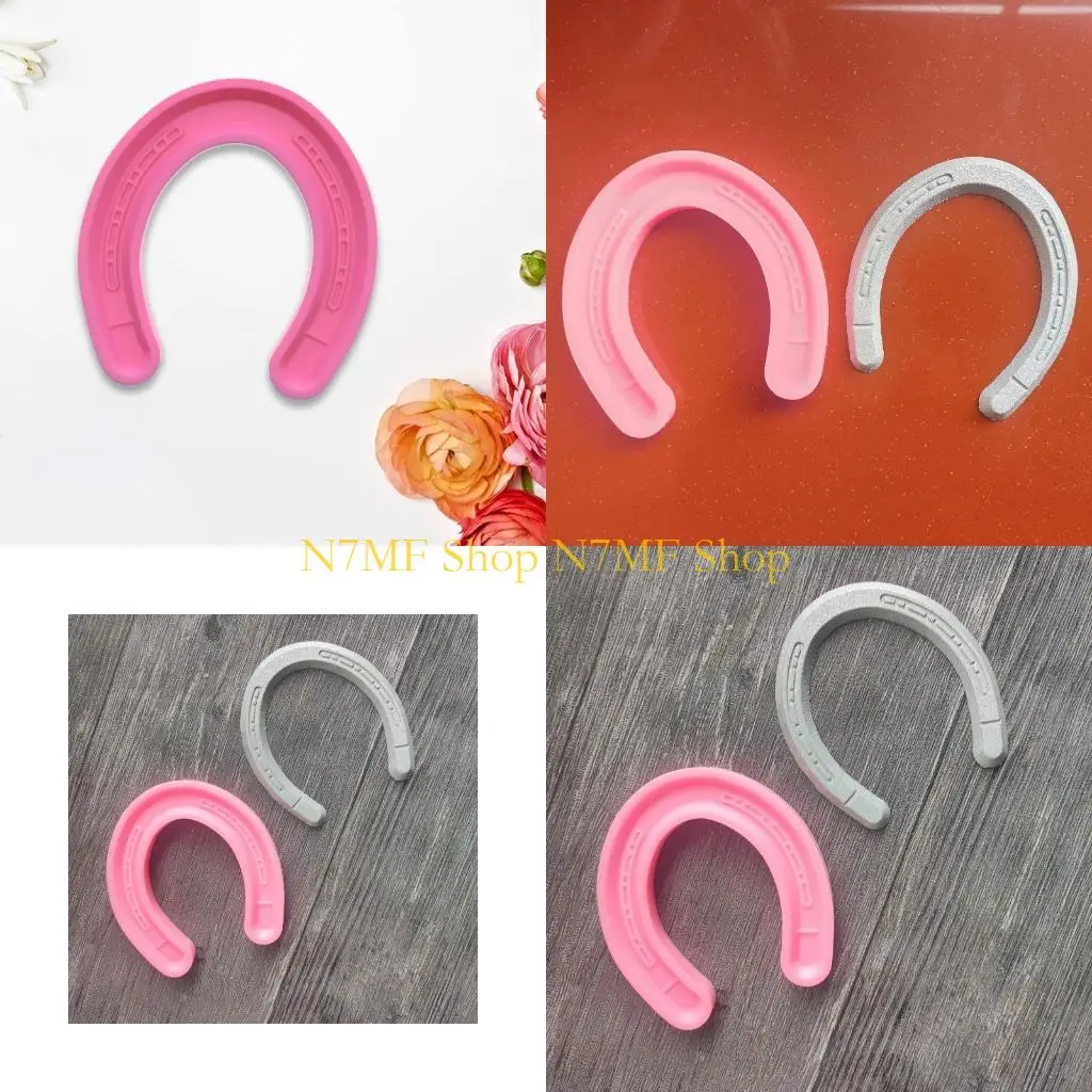 

N7MF Flexible Silicone Jewelry Mold Epoxy Resin Mold for Earrings Horseshoe Pendants Decorative Keychains Making Mould