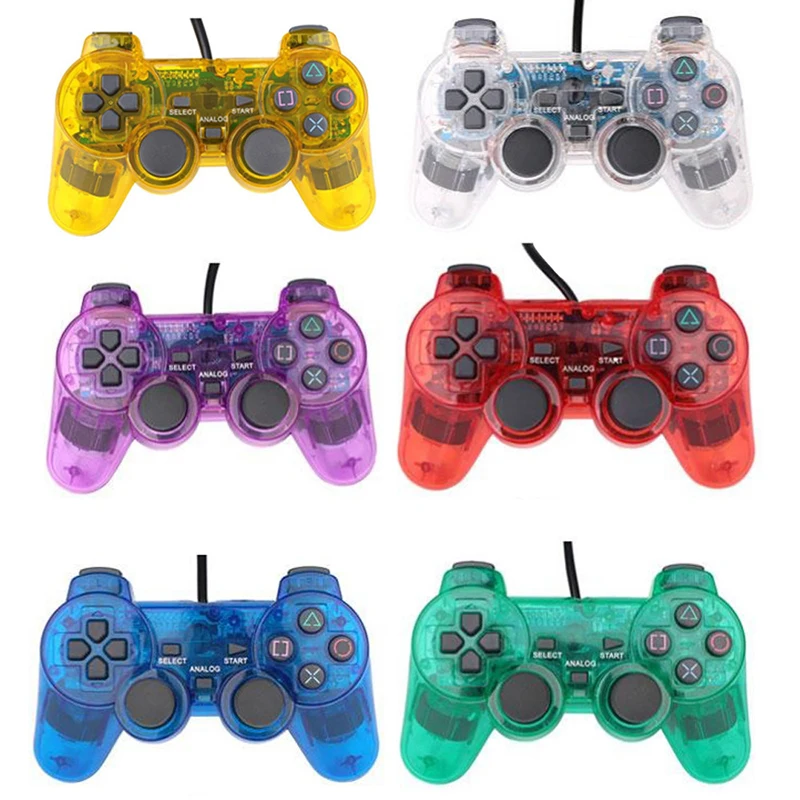 Gamepad Koneksi Berkabel Kontroler Game Getaran Ganda Kompatibel untuk Ps2 untuk Konsol Kontrol Joystick Portabel Playstation 2