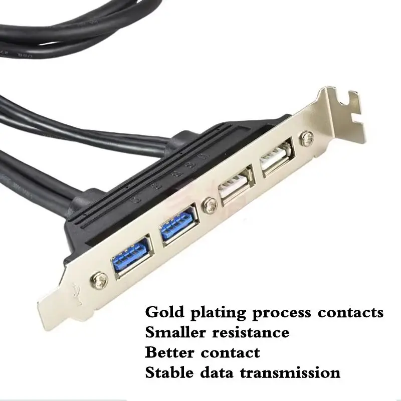 0.5m 2-in-1 Expansion Board USB 3.0+USB 2.0 Chassis PCI Expansion Card 2-Port 2.0+2-Port 3.0 Dual Interface