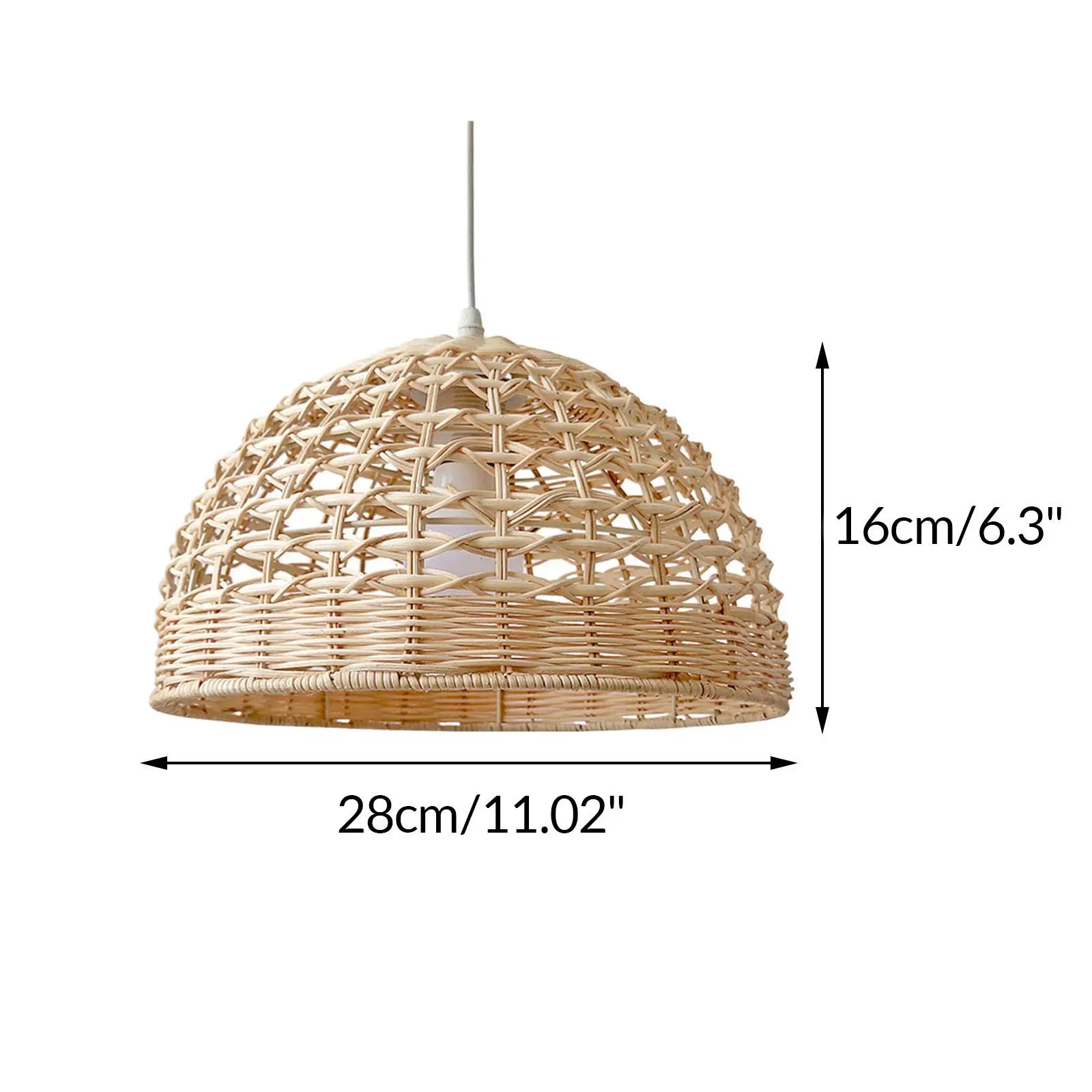 Rattan Lampshade Light Fixture Rattan Chandelier Lampshade Boho Scandi Lamp Shade Ceiling Pendant Light Shade for Kitchen Hotel