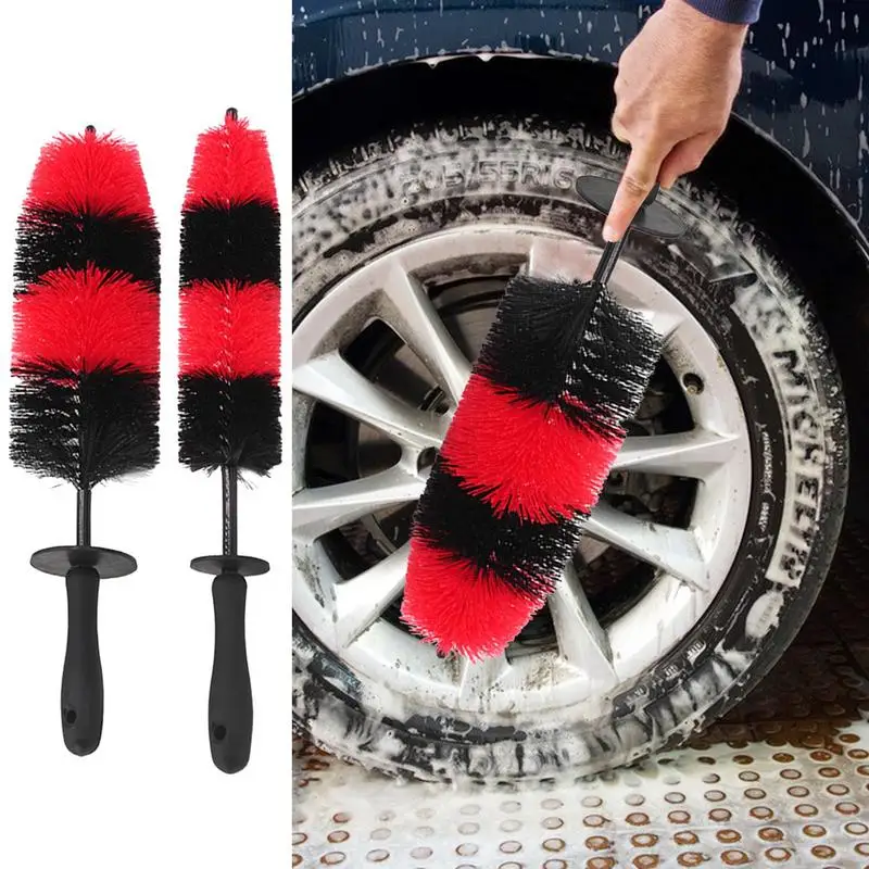 Wheel Brush Soft Bristle Car Wash Tire Scrubber Wheel Rim Brush Deep Cleaning Rim Tire Detailing Brush Professional For