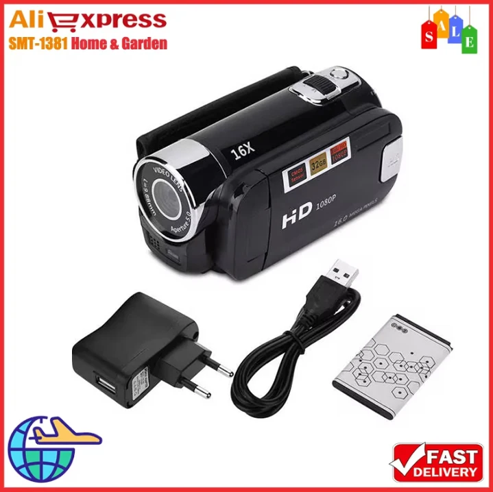 D90 1080P 16MP Digital Camera 2.4 Inch Rotatable Screen Camcorder16X Zoom HD Video Recorder With Fill Light New Gifts