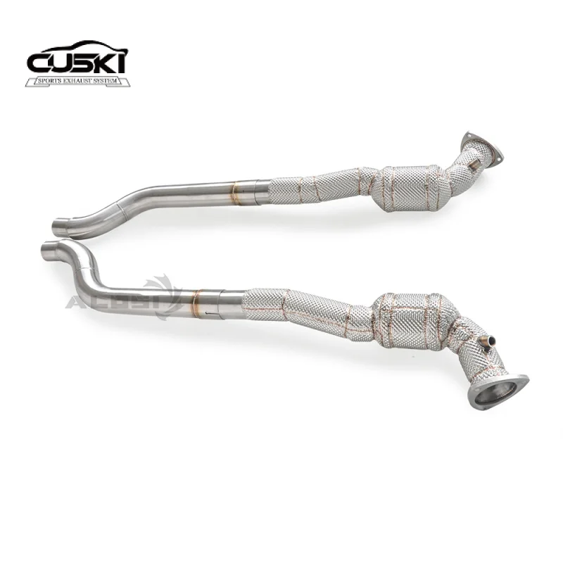 Customizable exhaust pipe Exhaust Downpipe for Maserati Gran Turismo GT 4.2 4.7 2007-2019 Insulation Layer Performance Exhaust