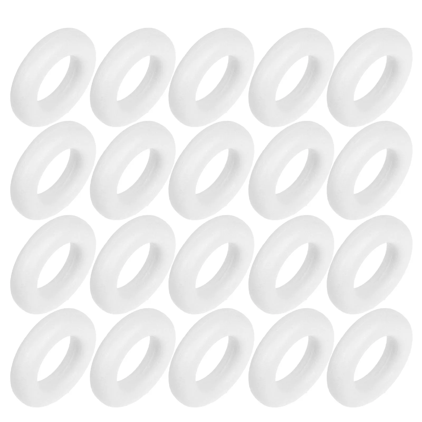

25Pcs White Foam Rings Round Circles DIY Craft Wreath Supplies for Handmade Christmas New Year Decorations Wreath Ring