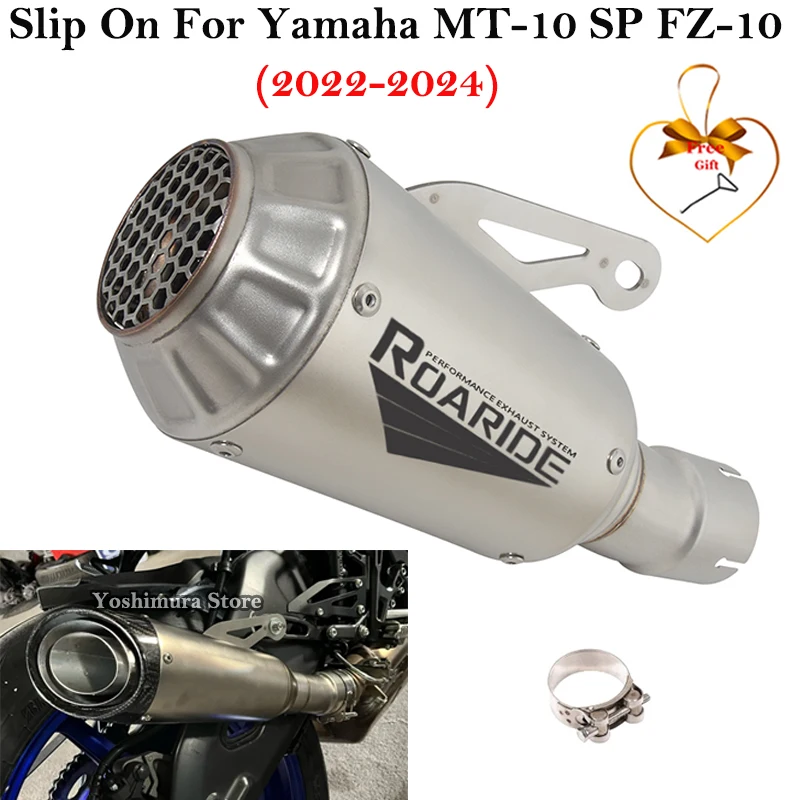 

Motorcycle Exhaust Escape Systems Slip On For Yamaha MT10 MT-10 SP FZ10 FZ-10 2022 2023 Modify Mid Link Pipe Muffler With Mesh