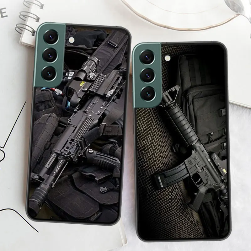 The Military Weapon Phone Case For Samsung Galaxy A12 A22 A32 A42 A52 A72 A54 A34 A24 A14 A73 A53 A33 A23 A13 5G F52 F62 Cover S