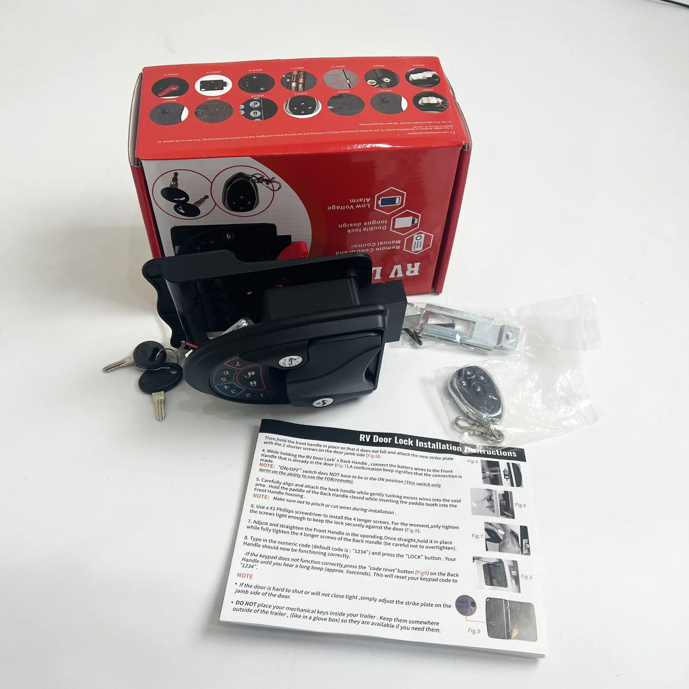 قفل مشفر للباب مع جهاز تحكم عن بعد لمقطورة تخييم متنقل RV Caravan