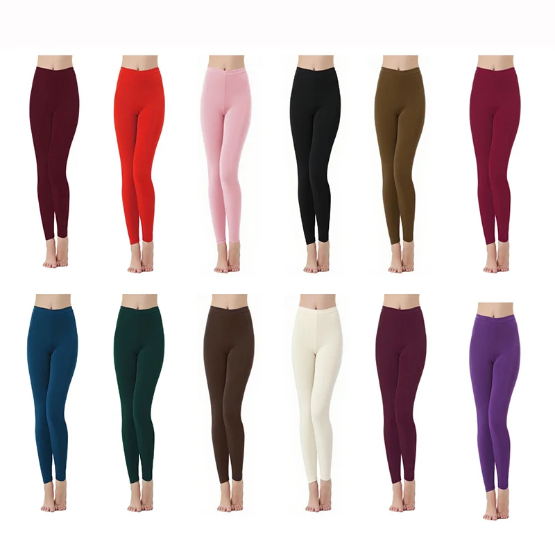 

Women Solid Underwear Thermal Leggings Female Comfortable High Waist Home Trousers Lady Classic Daily Slim Fit Pants