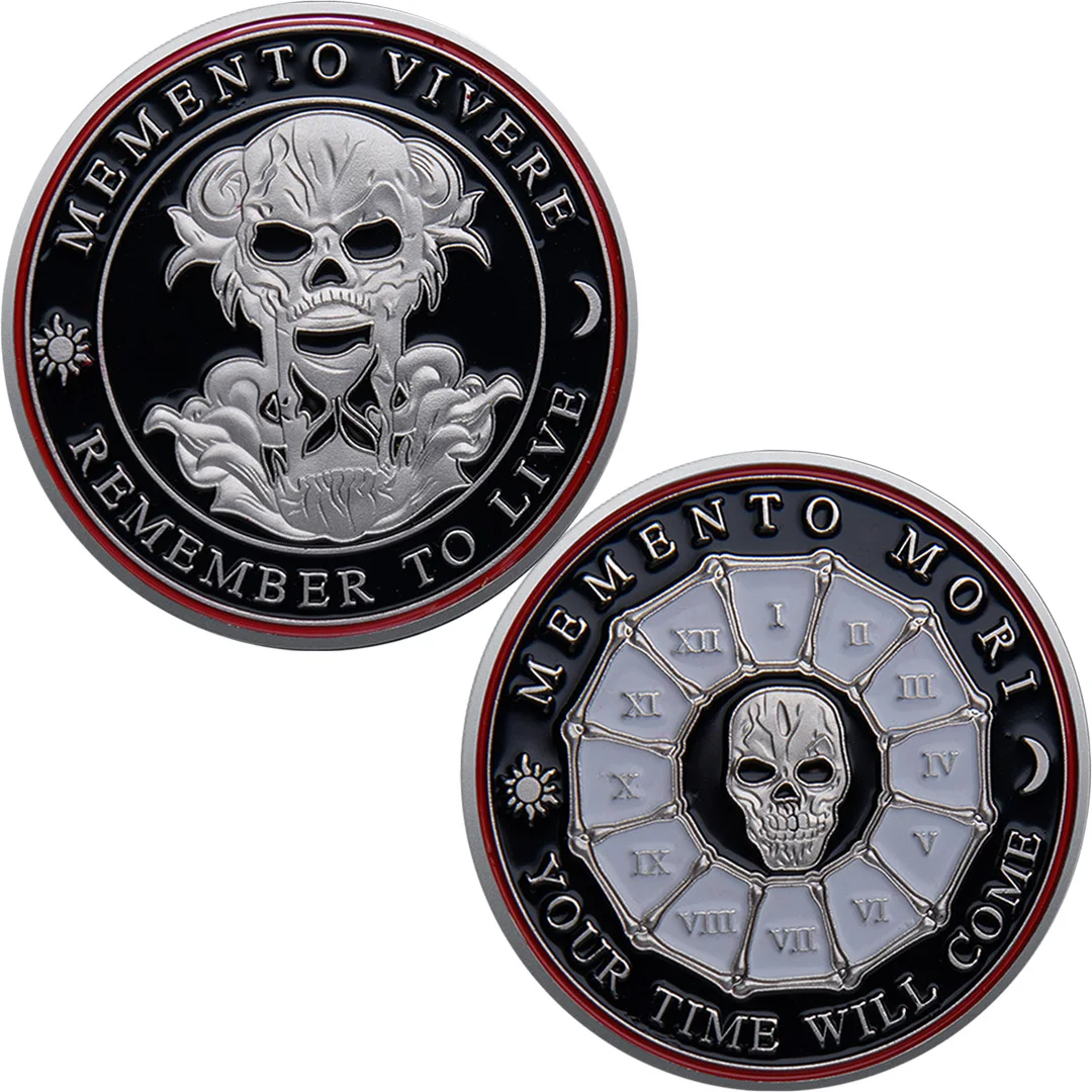 تذكر أن يعيش Memento Vivere Souvenir Coin مطلية بالذهب Memento Mori وقتك سوف يأتي عملة تذكارية
