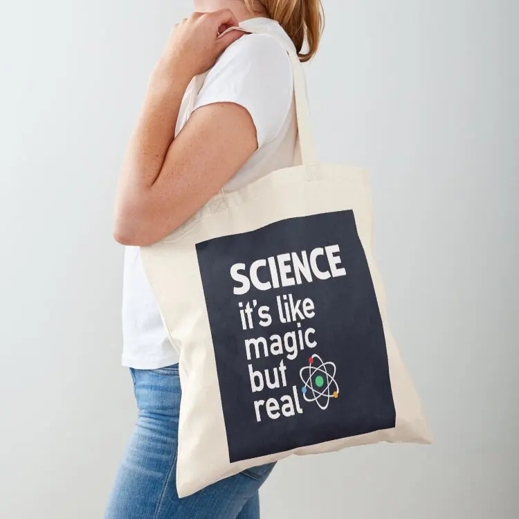 العلوم: إنه مثل السحر، ولكن حقيبة حمل حقيقية قابلة للطي وقابلة لإعادة الاستخدام حقائب يد نسائية حقيبة قماش مخصصة شعار التسوق #1