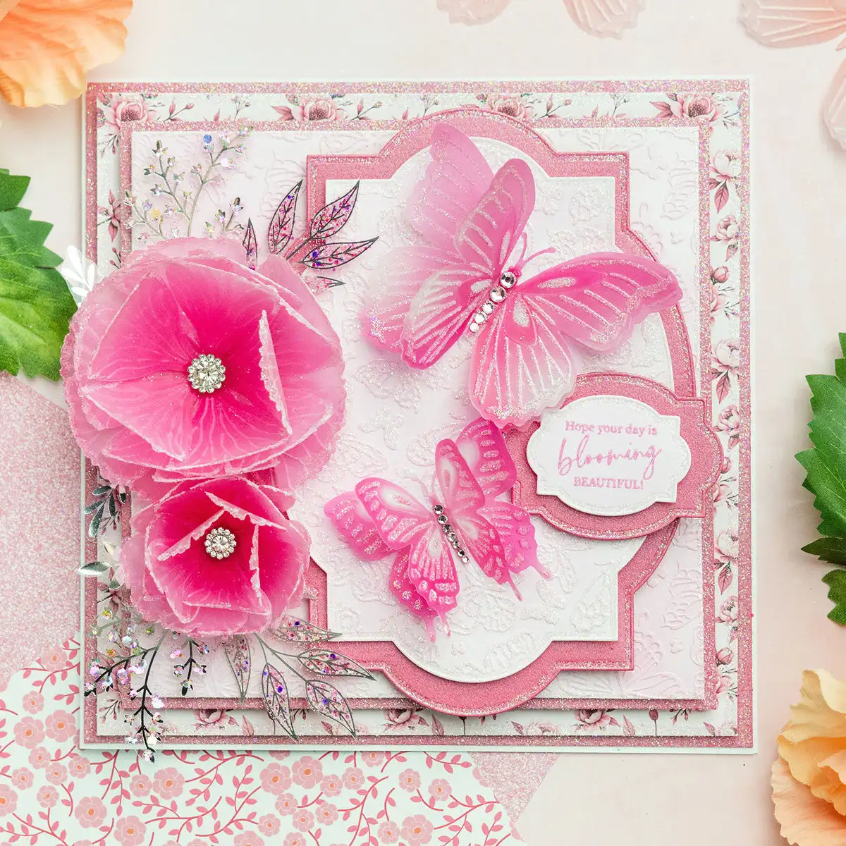 Peony Flower Butterflies Background Stamps Metal Cutting Dies Hot Foil For DIY Scrapbook Craft Decoration Greeting Card 2026 New