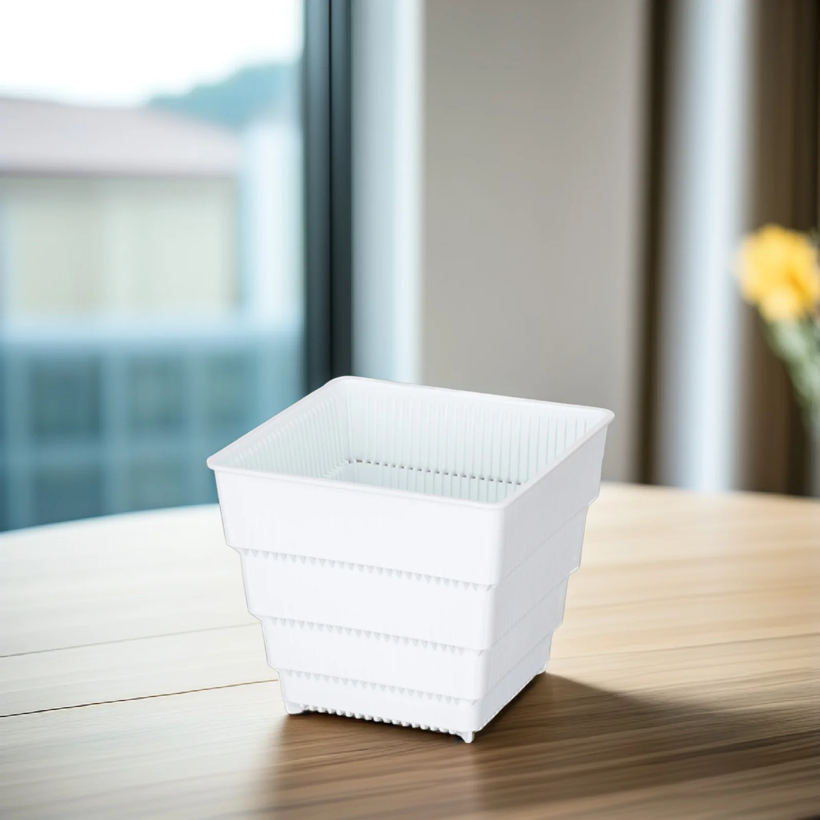 1 قطعة أصيص زهور من الراتنج الفاخر تصميم قابل للتنفس للمنزل والمكتب والحديقة حامل نباتات أصيص زهور مزخرف بسيط وأنيق #4