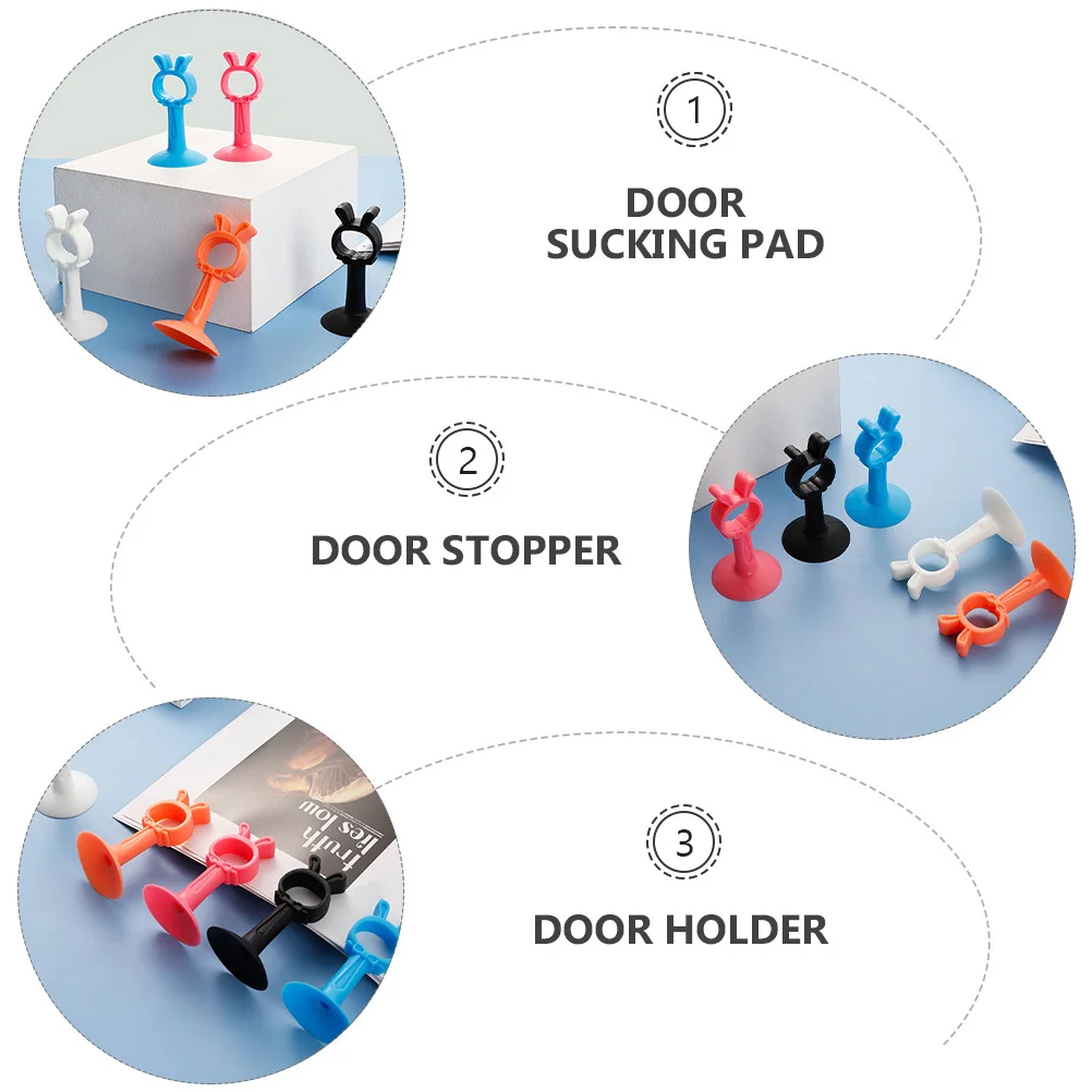 

10Pcs Door Stopper Suction Pad Wall Protector Hold Open Door Catch Safety Silicone Wall Protector Punch-Free Stopper