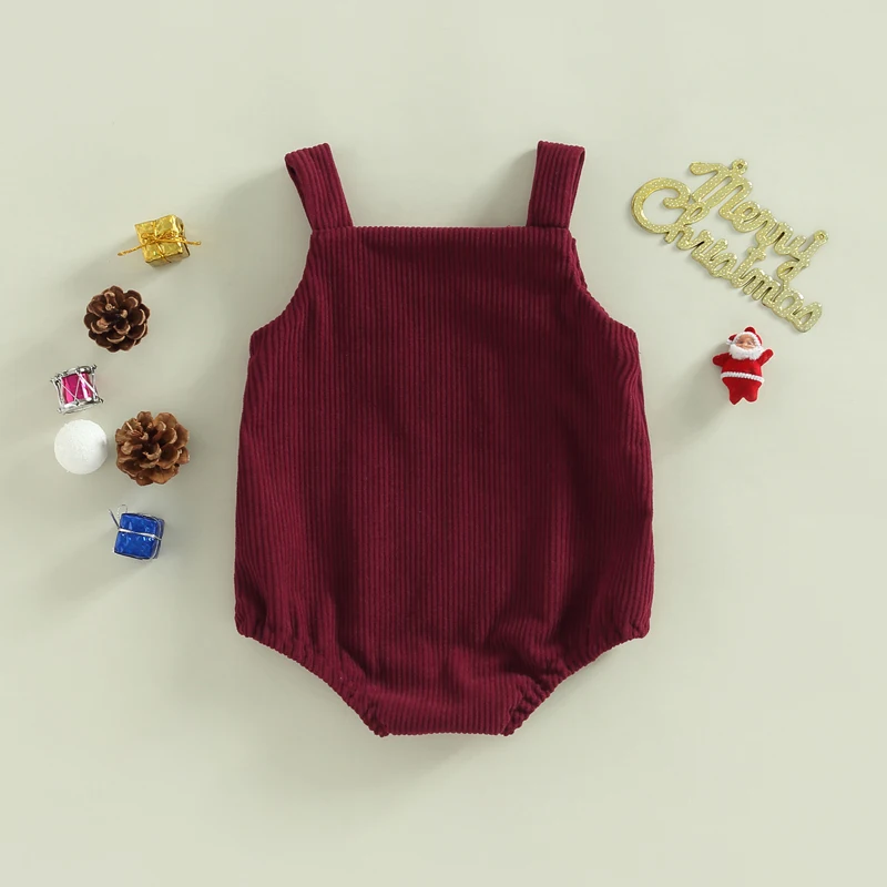 Newborn Baby Corduroy Overalls Jumpsuits  Infant Boys Girls Xmas Romper Santa Claus Christmas Tree Elk Bodysuit Winter Clothes