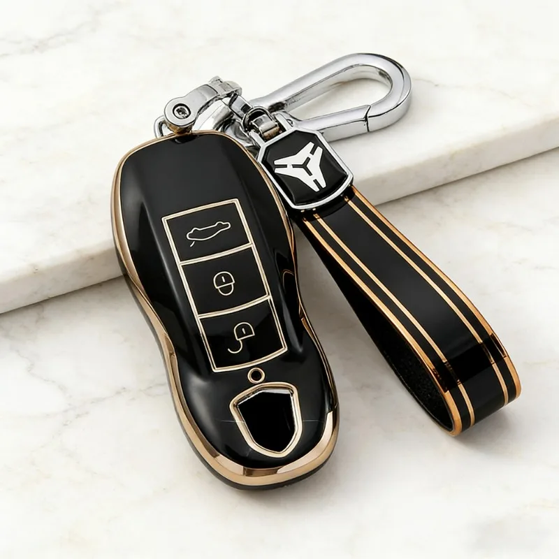 TPU Car Key Case Cover Shell for Porsche Panamera Spyder Carrera Macan Cayman Cayenne 911 970 981 991 Fob Auto Accessories