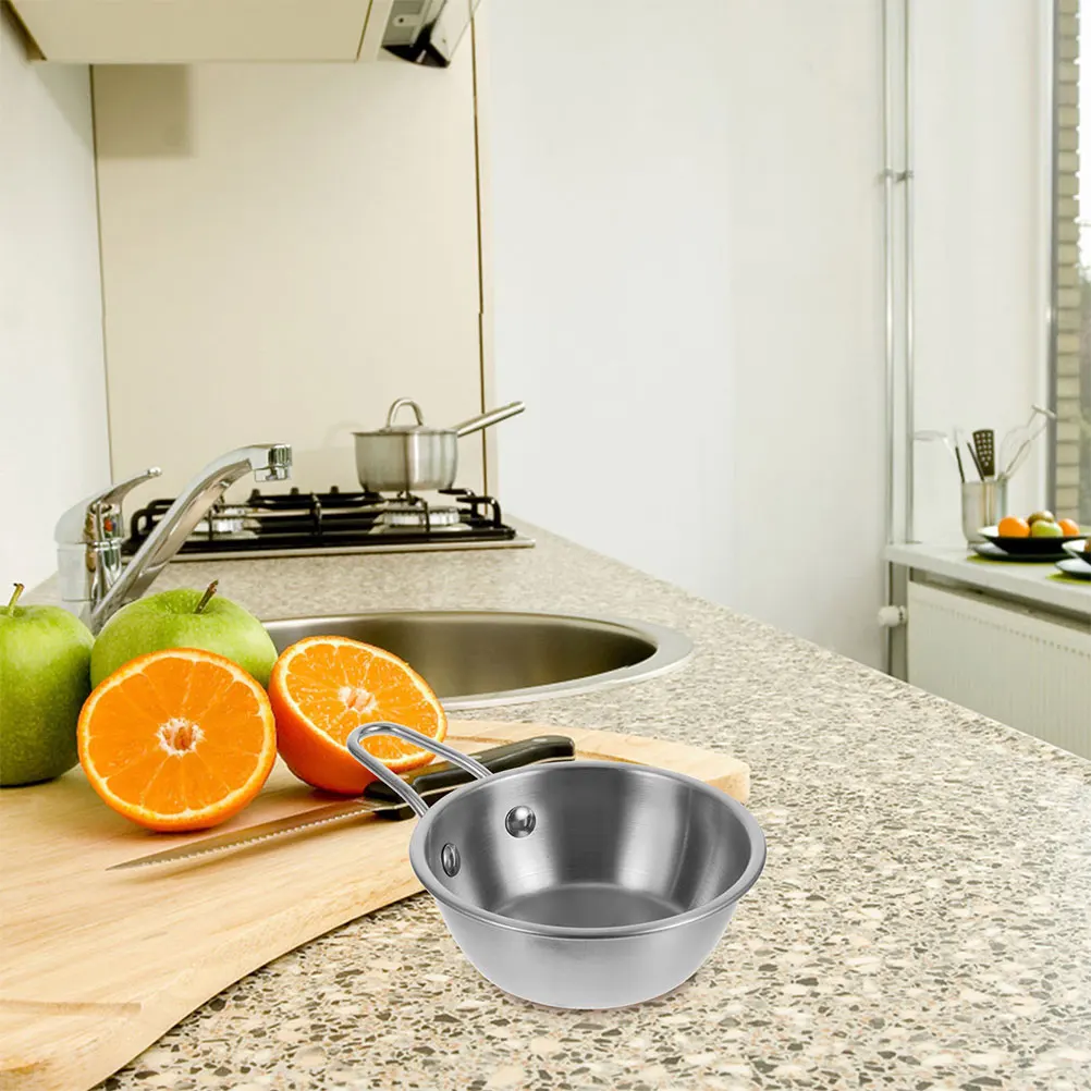 

Миска для рисовых приправ из нержавеющей стали с одной ручкой для порции кимчи, легко чистящиеся корейские миски, традиционный суп рамэн