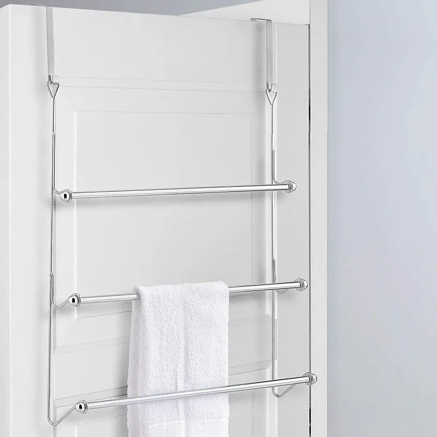 

3 Tier Over The Door Towel Rack for Bathroom, Over The Door Bath Towel Bar, Hand Towel Holder, Behind Shower Door Drying Rack fo
