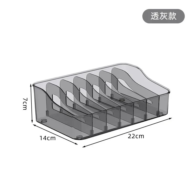 Kitchen Storage Box with Adjustable Compartments Transparent Material Multi Section Design for Organized Spices