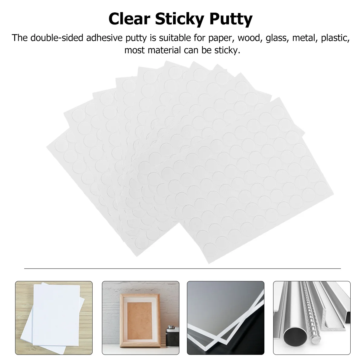 700 قطعة المعجون لزجة واضحة على الوجهين للإزالة جولة الاكريليك لاصق المعجون ورقة للمنزل مكتب سيارة زينة عيد الميلاد #1