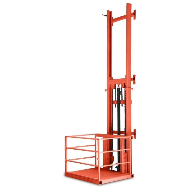 

Small electric hydraulic lift freight elevator guide rail type simple warehouse home lift