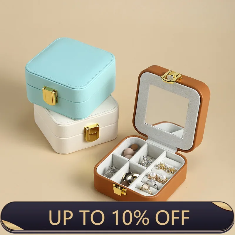 

Candy-colored Jewelry Storage Box, pu Leather Flip Jewelry Storage Box, Portable Mini Jewelry Box