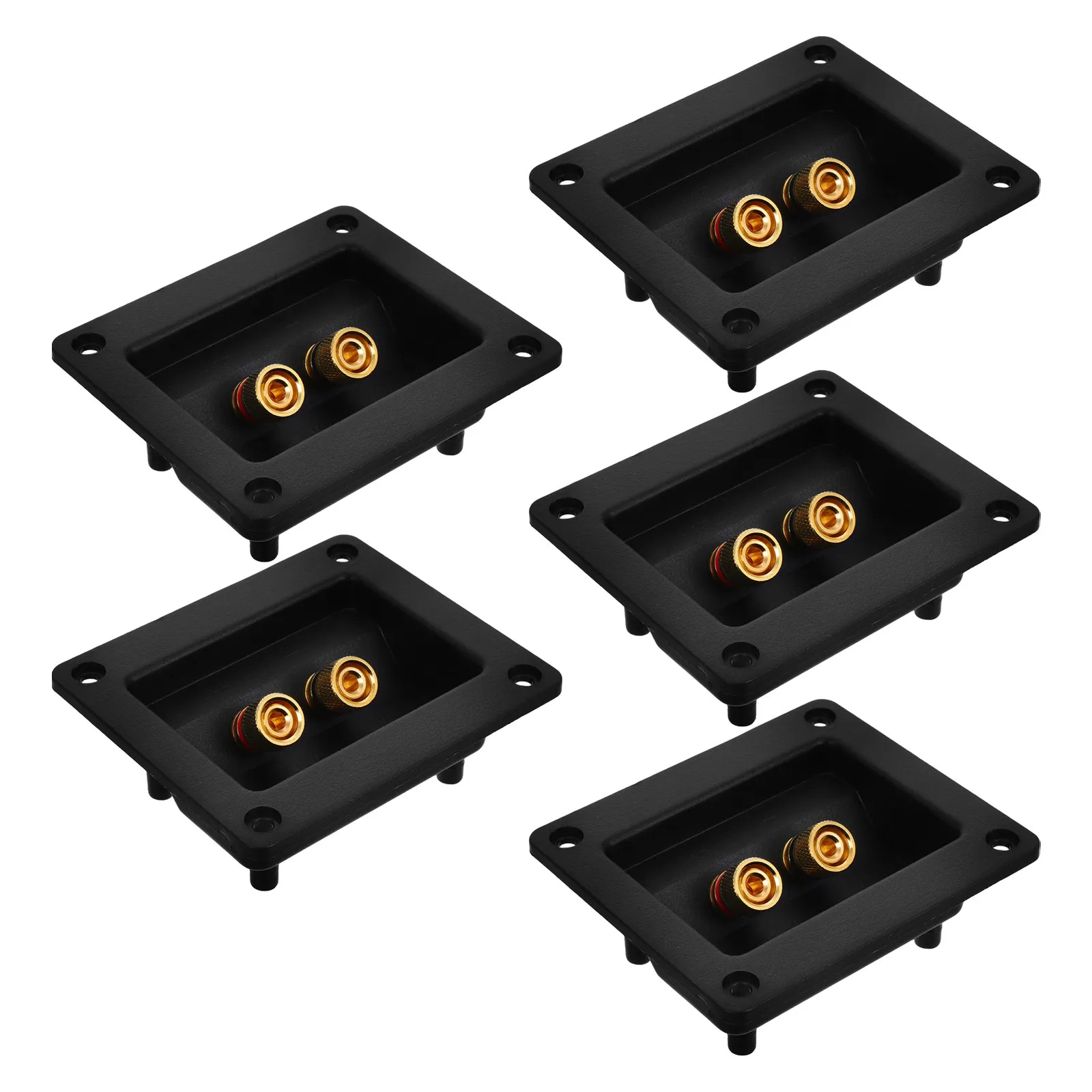 5 Stück Lautsprecher-Verdrahtungsklemmen aus reinem Kupfer, Schraubklemmen für Subwoofer, Klemmplatten für Auto und Heim-Audio