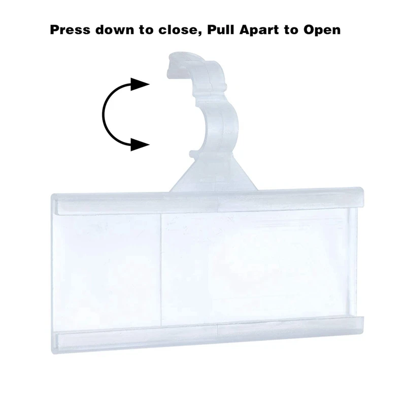 Plastic Hanging Label Hook Price Tag Card Holder With Card Paper Size 76X35mm 50 Sets