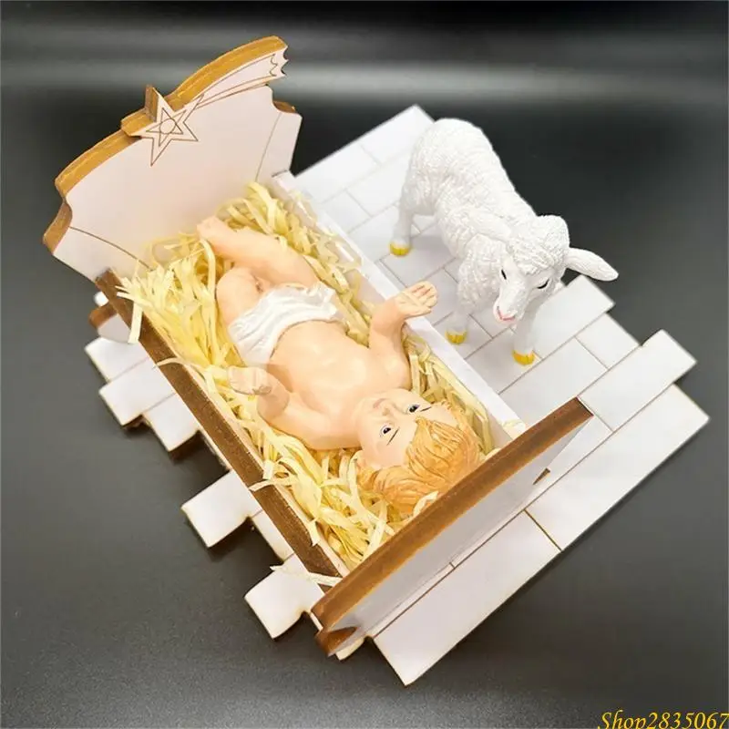 Manger Scene Elegant Holy Nativity Figure Ornament Decor Tabletop Decoration 831F view 2