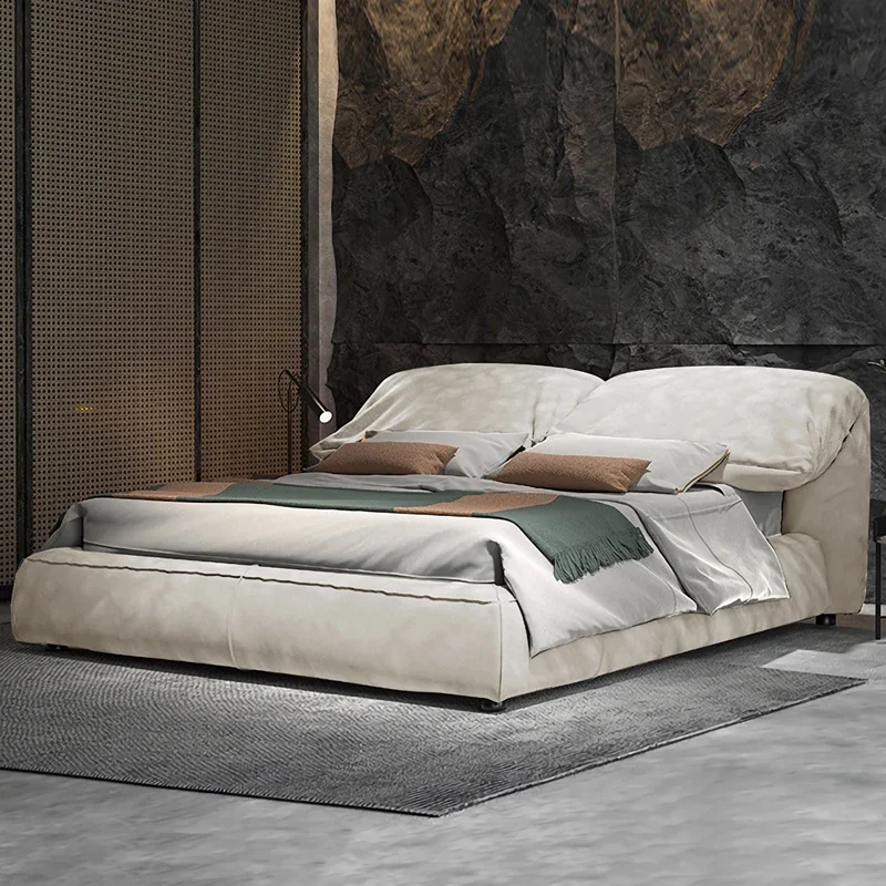 

Headboard Fashionable Bed Aesthetics Create Modern European Twin Bed Full Body Minimalist Apartment Cama Casal Beds Furniture