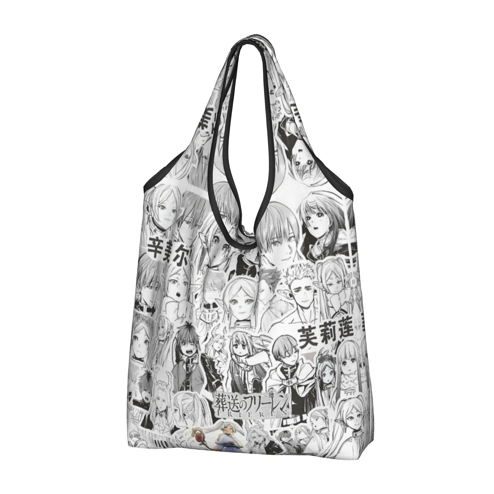 Frieren Beyond Journey's End  Groceries Tote Shopping Bag  Cute Japane Anime Manga  Shoulder Shopper Bag Large Capacity Handbag