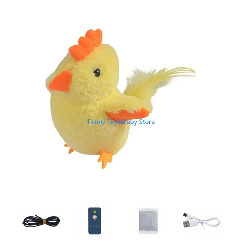 التفاعلية ترفرف الطيور القطط لعبة دعابة قابلة للشحن التحكم عن بعد أفخم النقيق لعبة الطيور مع القطط النعناع مطاردة C90B