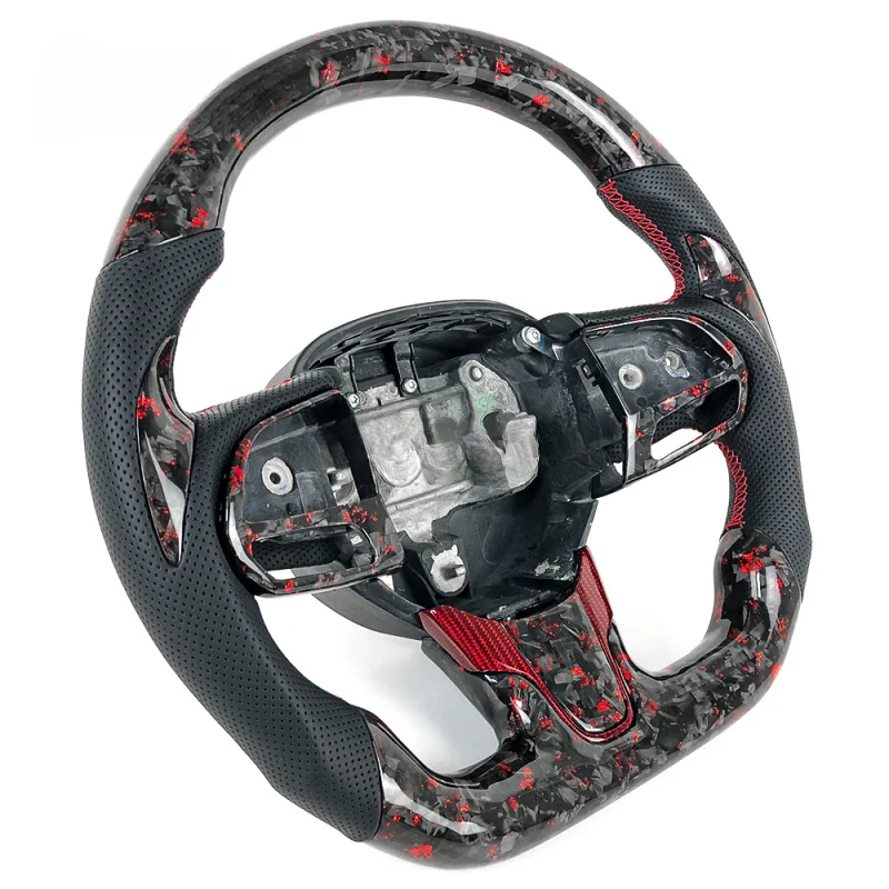 For Chrysler Custom Red Powder Forged Carbon Fiber Steering Wheel |   300C–300