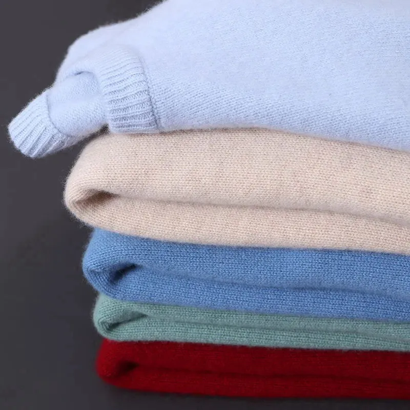 Soft Cashmere Sweater Men\'s Clothing O-Neck Pullovers Knit Spring Autumn Annals Woolen Blend Tops