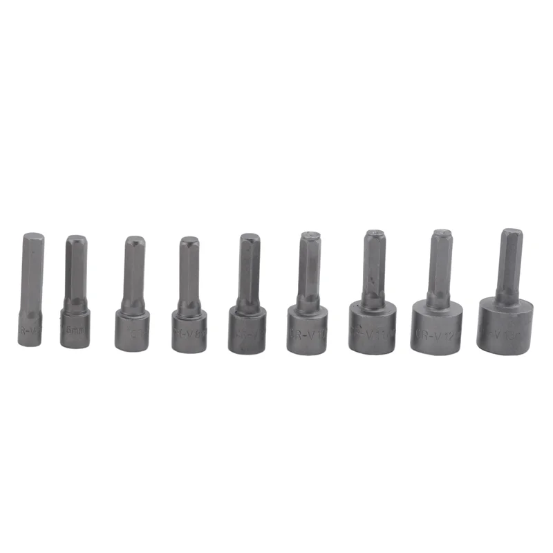 

Fresh 9Pcs/Set 5Mm-13Mm 1/4Inch DIY Hex Shank Socket Sleeve Nozzles Nut Driver Bit Set Drill Bit Adapter For Woodworking Power T