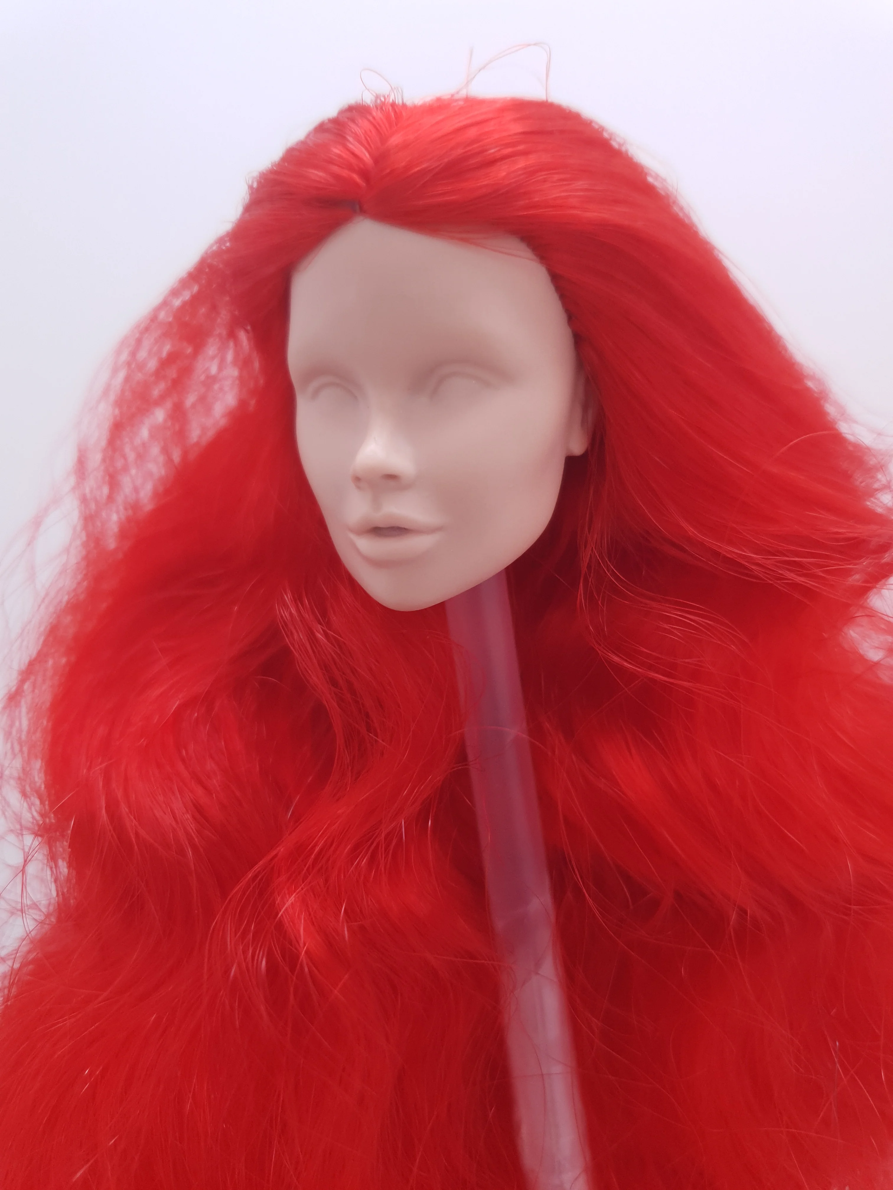 Fashion Royalty Vanessa Perrin Red Color Hair Integrity FR White Skin Blank Face 1/6 Doll Head