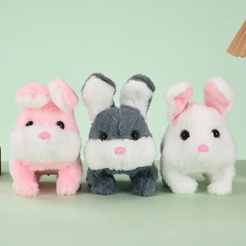 Conejo de juguete interactivo eléctrico para niños, muñeca de conejo interactiva, conejo de peluche suave para niñas y niños