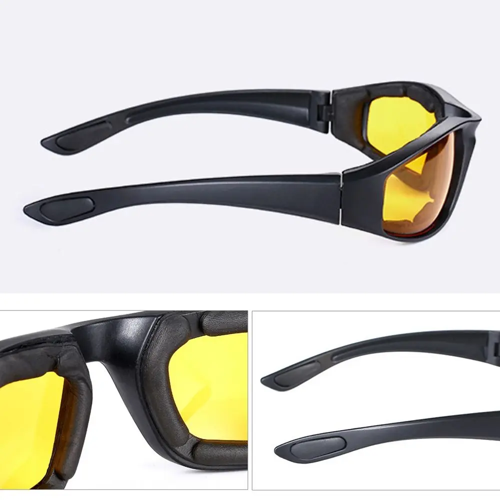 Windproof Punk Yellow Lenses Sunglasses UV Protective Black Shades Motorcycle Goggles Decoration Accessories Eyewear