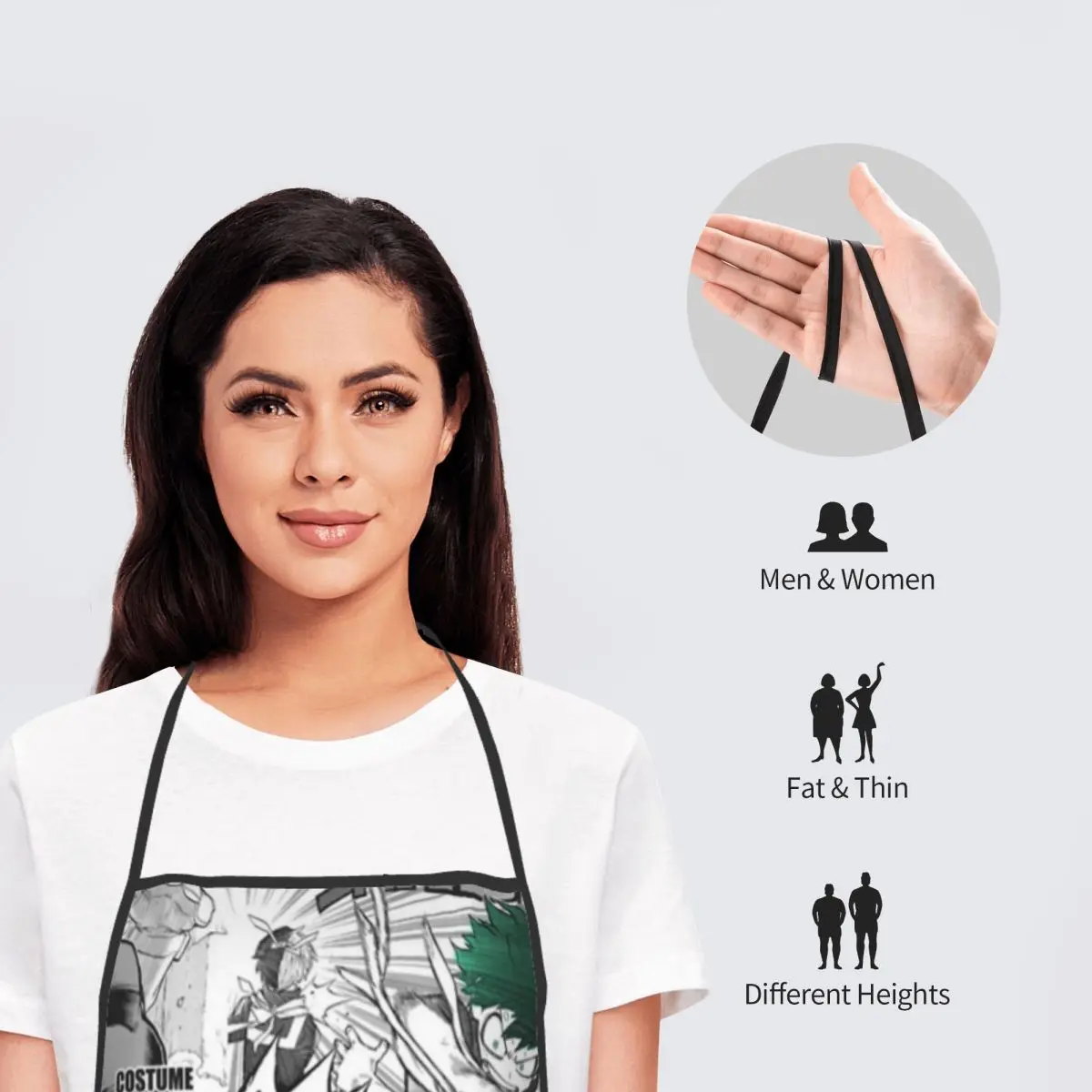 مآزر My Hero Academia Deku Manga Collage للطهاة والخبز والخبز بدون أكمام مريلة لتنظيف المطبخ بينافور #5