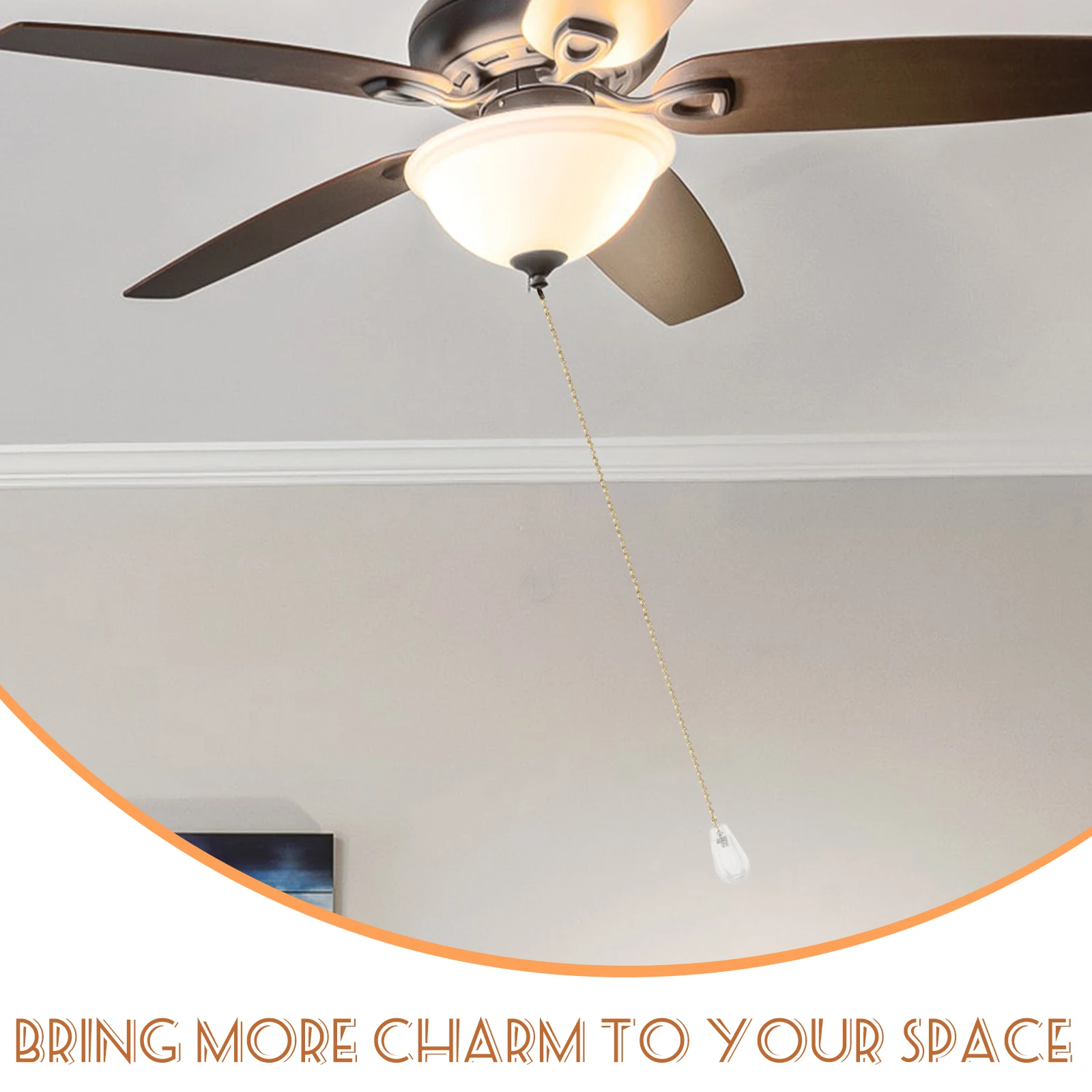 Transparent Pendant Light Pull Chain For Ceiling Fan Lamp Durable Plastic Metal Cord Switch Extender Decorative Hanging